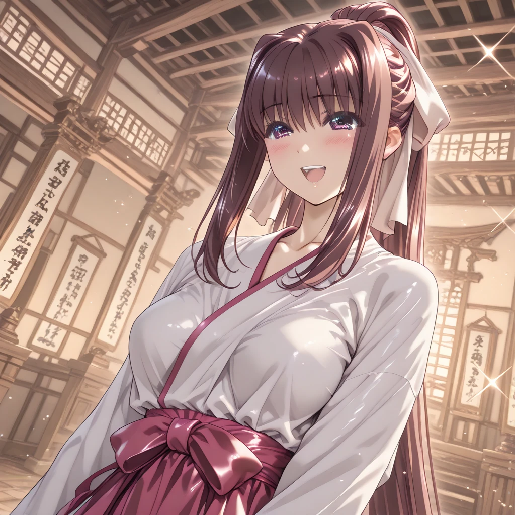 One girl, Sister,Long Hair, Brown Hair, Fox Ears, ribbon hair accessories, Large Breasts, Sad expression,(Sister服),