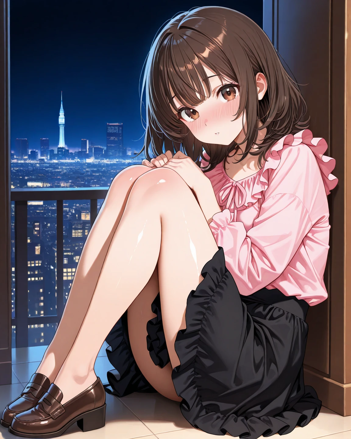 深夜のヌーディストビーチでMasturbationをするMasturbationしているnakedの24歳の少女、She has dark brown hair in a lob and short bob with sapphire jewelry.、A few star creams、Beautiful starry sky、Beautiful night view、、Small breasts、Small breasts、全naked、naked、Masturbation、Masturbation、She has pubic hair、She has hair between her legs. She is seducing me with her legs spread in an M-shape.、She has climaxed and has her eyes closed、Climax face、A face with an open mouth、She is not wearing anything、R-18 illustration、