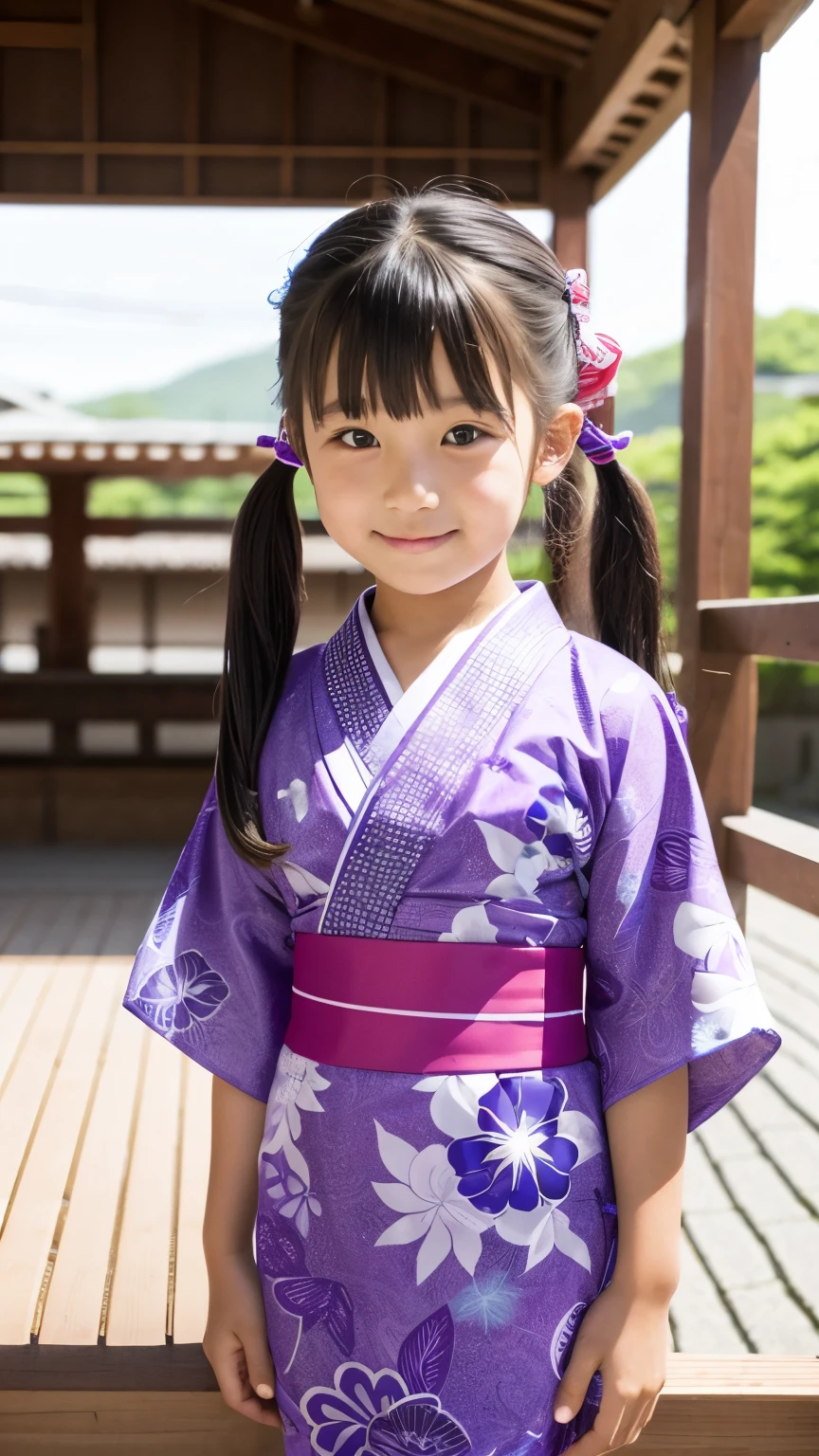 girl wearing kimono,7-year-old girl