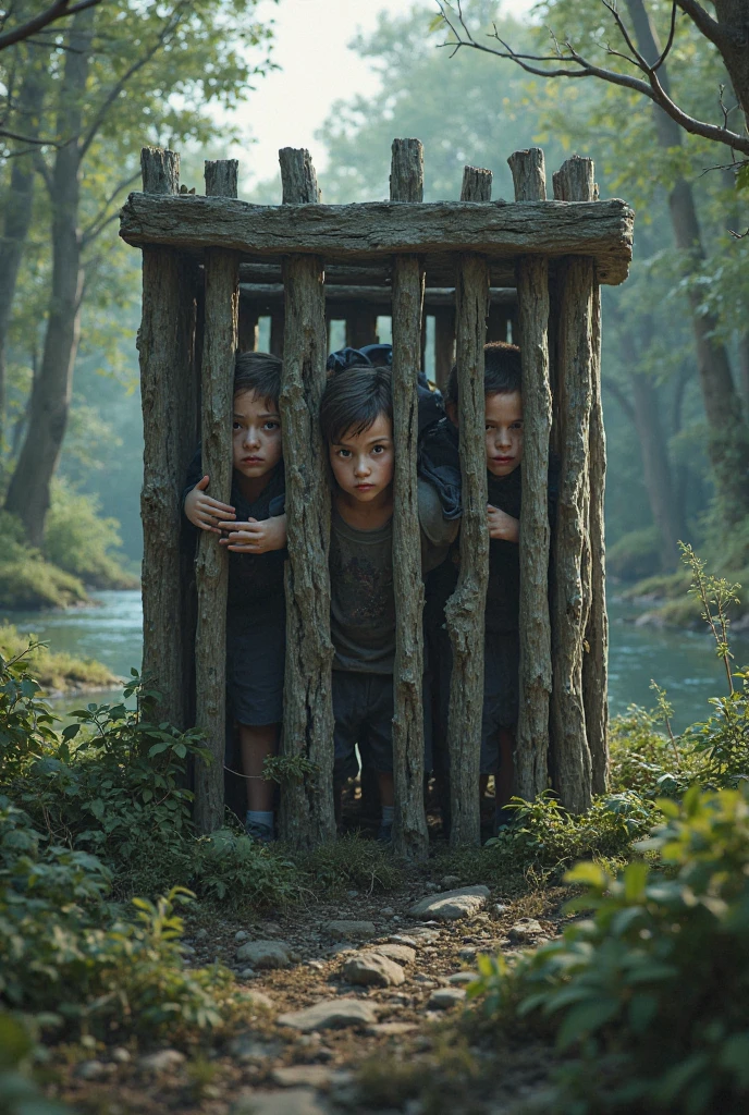 3 boys and a girl are trying to escape from the maze
