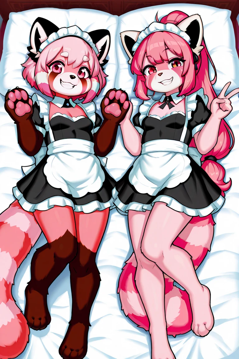 Lycanroc,furry,Bust 87,Waist 57,Thigh 86,Good resolution,kitchen,Pink bikini, maid outfit,Good light and shadow details,shade,sexy body,blushing