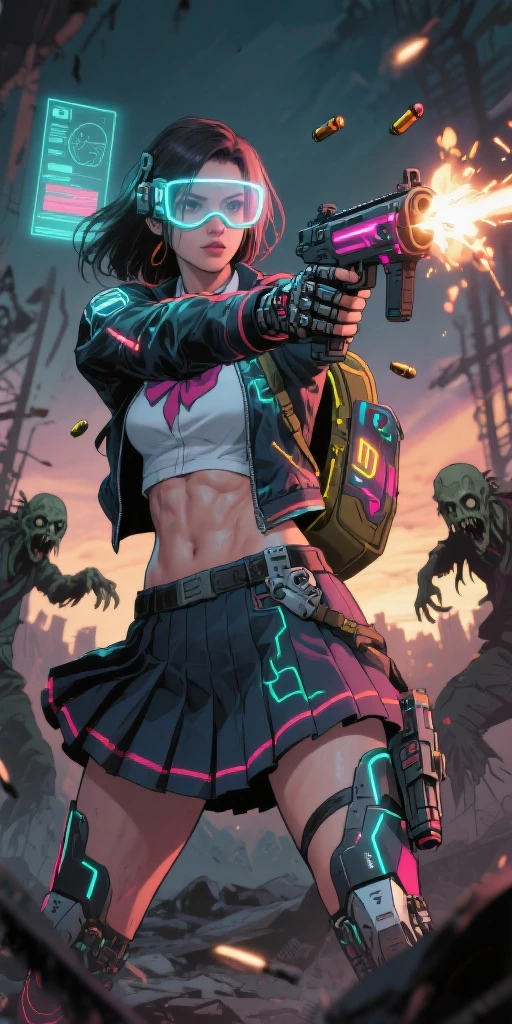 1girl,hlmcorey,teal jacket,orange pants,white shirt,raised arms,fighting stance,holding metal pipe,dynamic pose,blood on face, <lora:HLMCorey-11:0.7>,in nightclub,neon,vaporwave,blood on floor,blood on walls,high detail,indoors, <lora:LORA-XenoDetailer-v2:0.1>