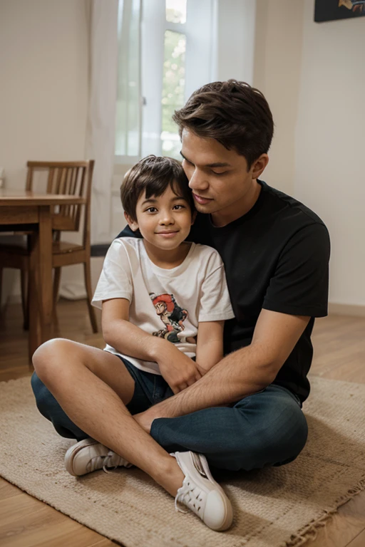 picture of a listening to a story from his father