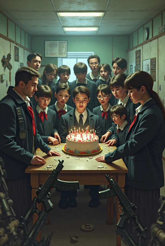 8k resulation,Girl and Boy celebrate if Birthday,Realistic Pic with one frame with cake,look similar as This photo