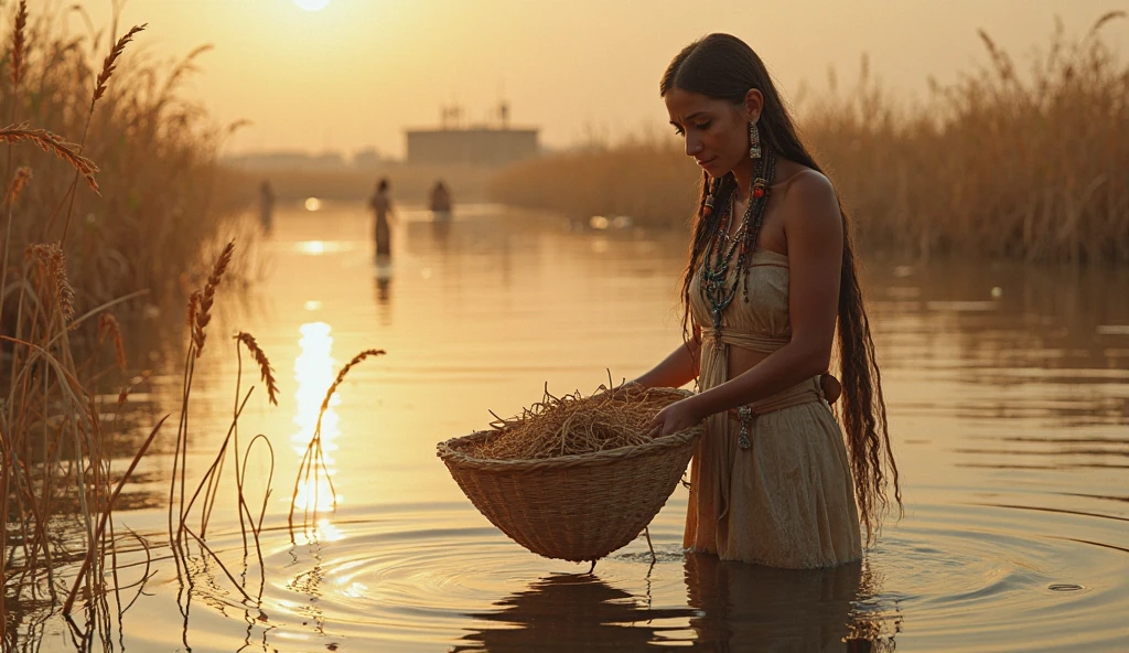 a mother leaving a baby inside a sixth in the Nile River