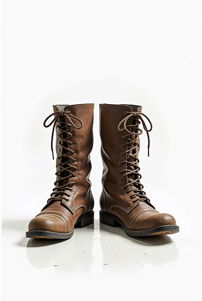 Drawing of a pair of traveler&#39;s boots in the hatch style 