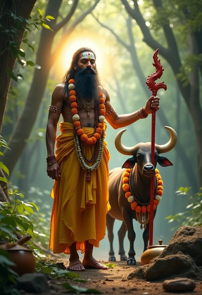 महादेव के पास छोटा बकरी फोटो कपड़े पहने हुएबकरी ने