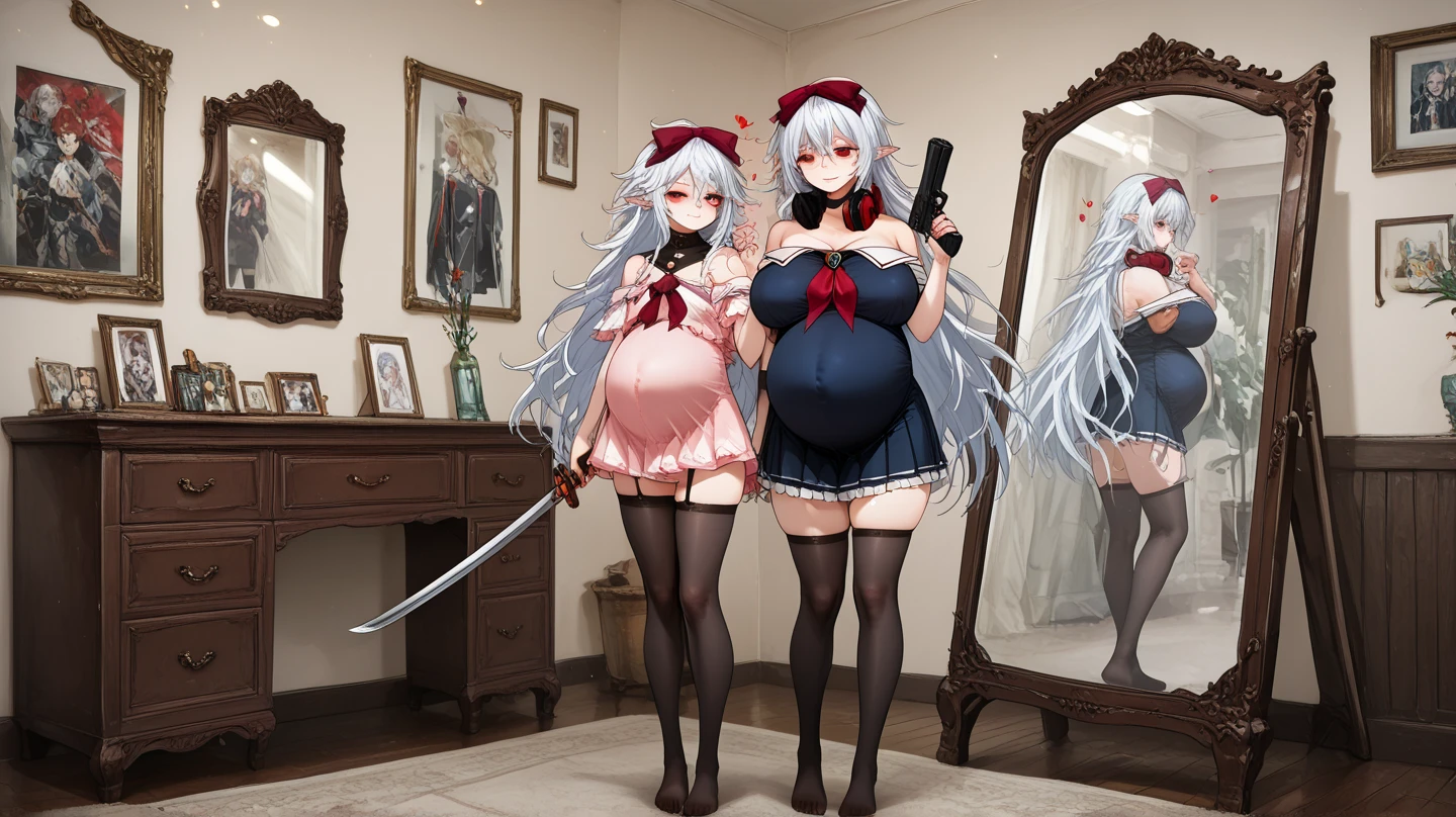 (masterpiece:1.8),(highest quality:1.8),(Very detailed:1.8),(8k:1.8),(Ultra-fine Illustration:1.5),,,Straight low twintail,Flat Chest,Small Ass,(High-grade metallic silver,,Lace Lingerie:1.4),(Prayer Pose:1.5),Vintage sofa,,(Full body angle), Stained glass, Rainbow Gradient,