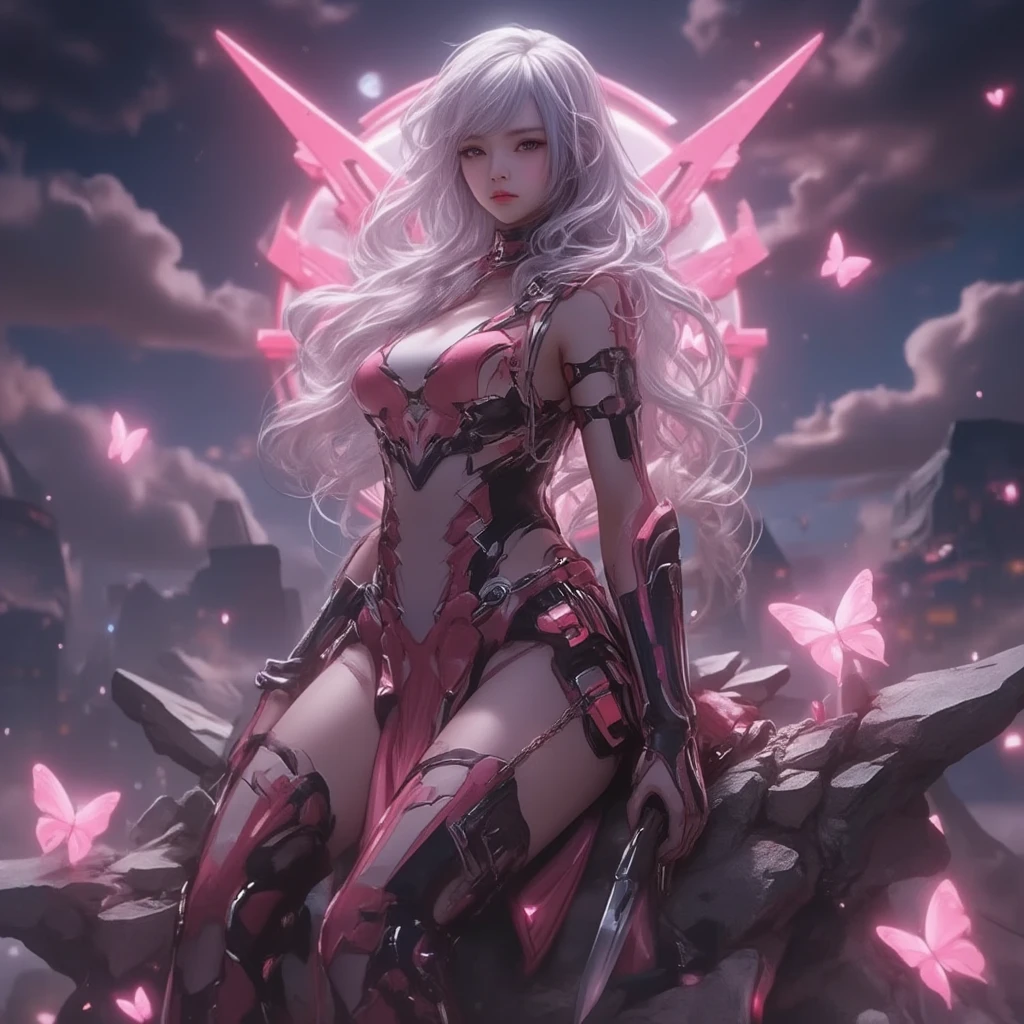 Dark magician gils ((mejor calidad)), ((obra maestra)), (detallada), rubia, smal boobs, smal boobs, seductive succubus, Ethereal Beauty, Perched on a pink flowering tree, (Fantasy Illustration: 1.3), mirada encantadora, cautivadora pose, chica dark magician gils sola, delicadas alas de mariposa, encanto de otro mundo, mystical sky, (Luis Royo:1.2), (Yoshitaka Amano:1.1), Moonlit morning, colores suaves, (nubes detalladas:1.3), (high resolusion:1.2) ( dragon flying in the sky) vestido, piernas colgando sobre el estanque, diosa griega, realista, realismo, cuerpo sexy, Desert Landscape