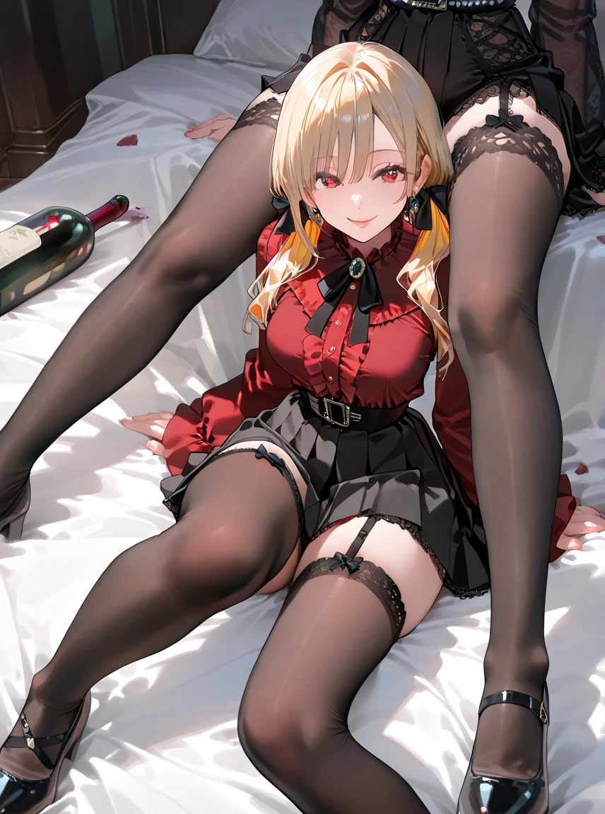 Score_9, score_8_up, 4k, 8k, detailed face, source_anime, smug vampire girl with small breasts, young girl, skimpy outfit, ass, pert ass, thick thighs, presenting ass, blonde hair, long hair, spread ass, pussy, anus, roses,