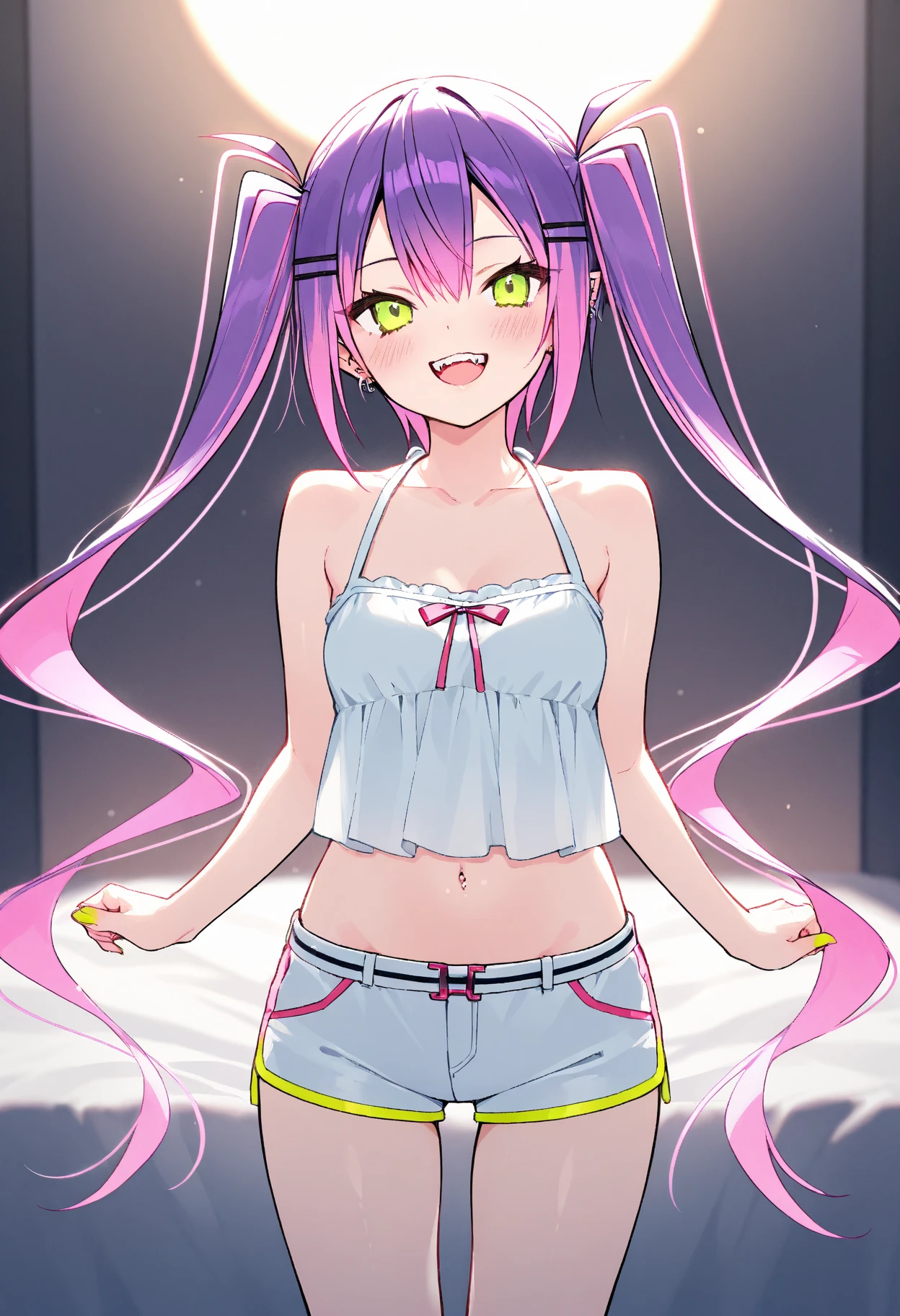 Tt_flat, Steven Universe, whitepink hair:1.5, bigsize long ponytail, low length, low length, low length, topless, topless, topless, 小柄な liTtle small junior body, CureLovely, vest, pink bow, heart brooch, wrist cuffs, pink skirt, heart hair ornament, puffy sleeves, thigh boots, Forward bending pose, Highest quality, masterpiece, Ultra-high resolution, One girl, In the Dark, Deep Shadow, Modest, Cold Light, Sexy Looks, 口を開けたsmile,, low length, low length, low length, topless, topless, topless, Nipples are visible through the bra, Nipples are visible through the bra, Nipples are visible through the bra, Large nipples, whitepink hair:1.5, Pink Hair, Pink Hair, Pink Hair, bigsize long ponytail, super long ponytail, super long ponytail, super long ponytail, high quality, high detail, beautiful, high resolution, 8K, Super detailed, smile, Open your mouth