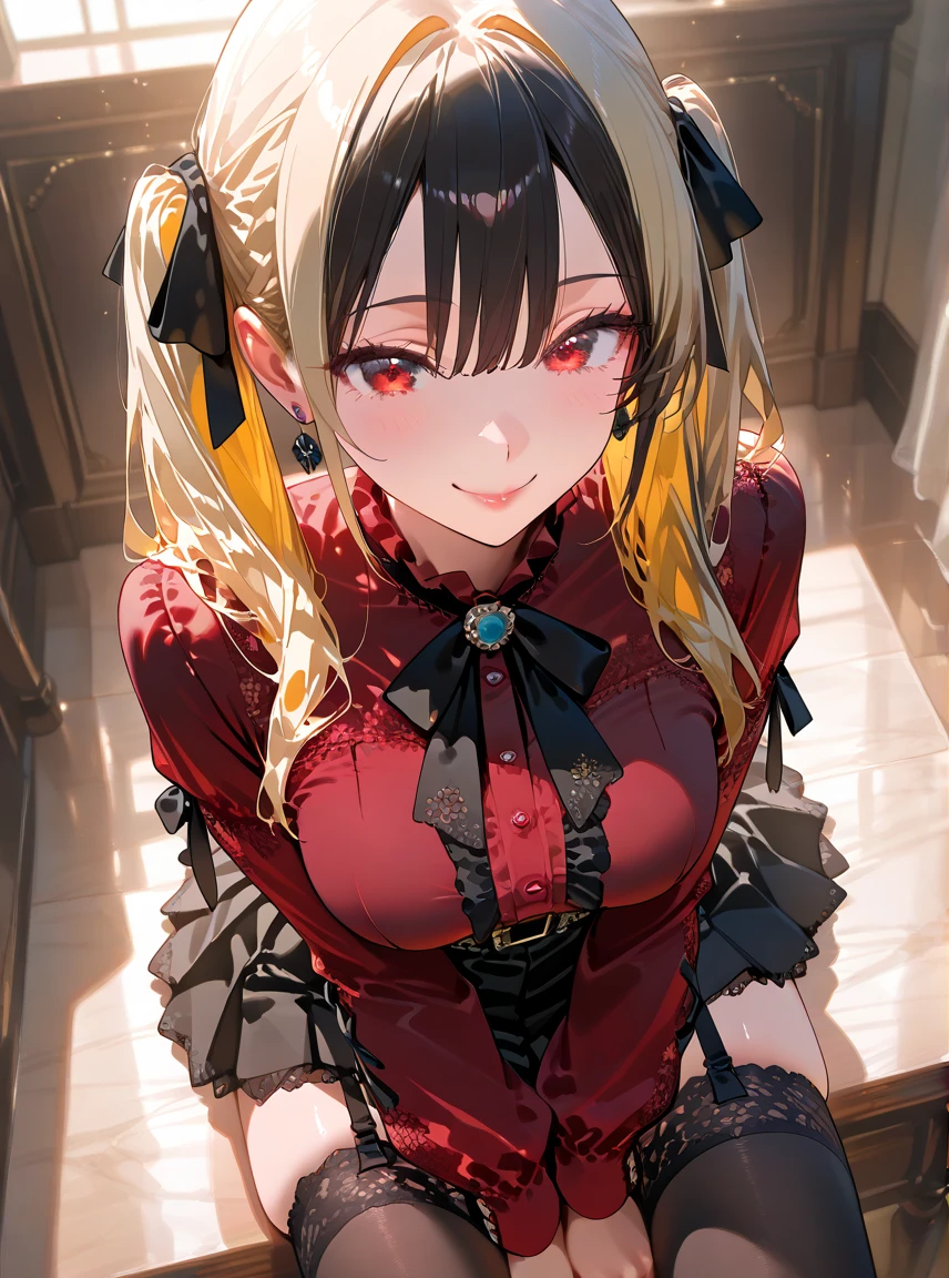 Lena Ryugu, Ryugu Rena, Orange Hair, Incredibly large, violet, crazy eyes, Eyes Wide Open,
BREAK Beret, black thighs, bow, bowtie, dress, Have, puffy short sleeve, Puffy sleeves, Holds a large machete in his right hand, white dress, zettai ryouiki, (Small breasts:1.2),Brown long boots,Bulky waste scrap storage area, Creepy Laughter, Dead Eyes,Psychopath horror、Bloodstained、Drops of blood,Spooky、murder scene, Serial killer, bathed in blood,Clothes with blood on them,BREAK has blood on his cheeks and hands... (Tabletop:1.2), Highest quality, High resolution, unity 8k wallpaper, (figure:0.8), (Beautiful attention to detail:1.6), Highly detailed face, Perfect lighting, Highly detailed CG, (Perfect hands, Perfect Anatomy), Bathed in blood in return, Fisheye Lens, Look up