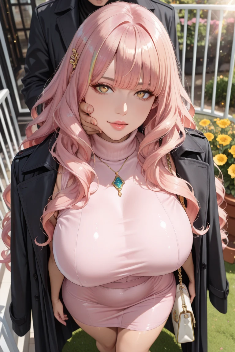 (Masterpiece, BestQuality:1.3), (ultra detailed:1.2), (hyperrealistic:1.3), (RAW photo:1.2), High detail RAW color photo, professional photograph, (Photorealistic:1.4), (realistic:1.4), professional lighting, perfect anatomy, (Big Breasts:1.2), (blush, detailed face), (cheerful Smile:1.5), Trending Hair&Trending Hairカラーをランダムに, earrings, necklace, bracelet, sexy, erotic sexy, Random sexy gravure poses, (At the company office、Suits and jackets、A beautiful pink-haired woman in a miniskirt is working at her desk。Hair is straight、Operate a computer with a serious expression。:1.3)