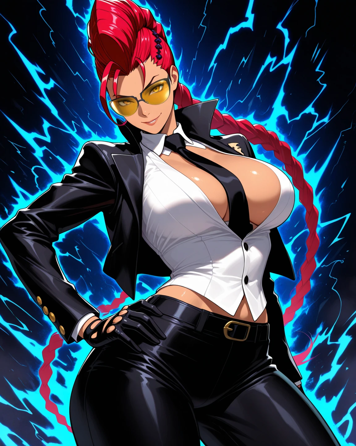 (at night), alone, in a video game scene a background of a beautiful city during the day raining, standing at attention, purple hair, lightning behind her, lightning coming out of her hand ((purple hair)), 1 girl, alone, 20 years old, young woman, perfect hands, beautiful and perfect fingers, long beautiful legs, perfect legs, beautiful body, beautiful nose, beautiful character design, perfect face, look at the viewer with a serious gesture and in a standing position attack (focusing on his face), closed mouth, Light_Smile, official art, extremely detailed CG unity 8k wallpaper, perfect lighting, bright and colorful front lighting, glowing skin (masterpiece: 1.0), (best_quality: 1.0), resolution ultra high, 4K, ultra detailed photography, 8K, HDR, high resolution, nonsense: 1.2, Kodak portra 400, film grain, blurred background, bokeh: 1.2, lens flare, (vibrant_color:1.2), professional photography, (beautiful_face : 1.5), (narrow waist),
