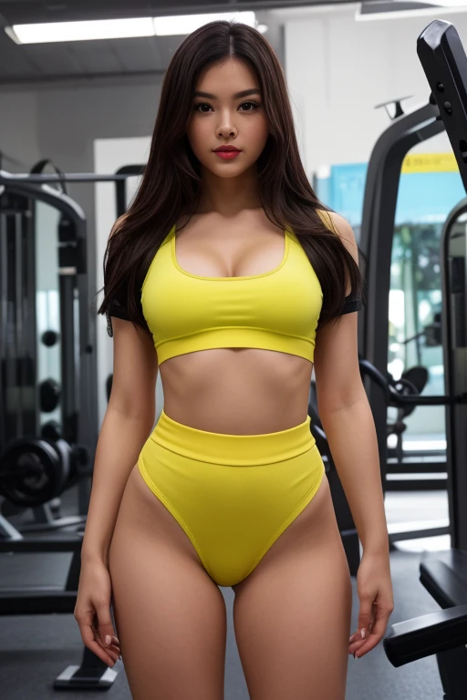 (masterpiece quality), 1girl , claireredfield2, wear yellow tight pants and white bra, riding a bike