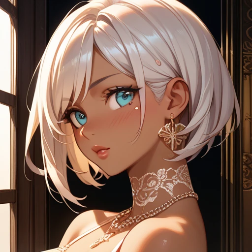 ((highest quality, 16k, masterpiece: 1.3)), (beauty, big: 1.2, thin abs: 1.2), (super detailed face, highly detailed lips, fine eyes, double eyelid), (White see-through bikini), 1 female, Short Bob Woman, 1 mole on the right chest, whole body