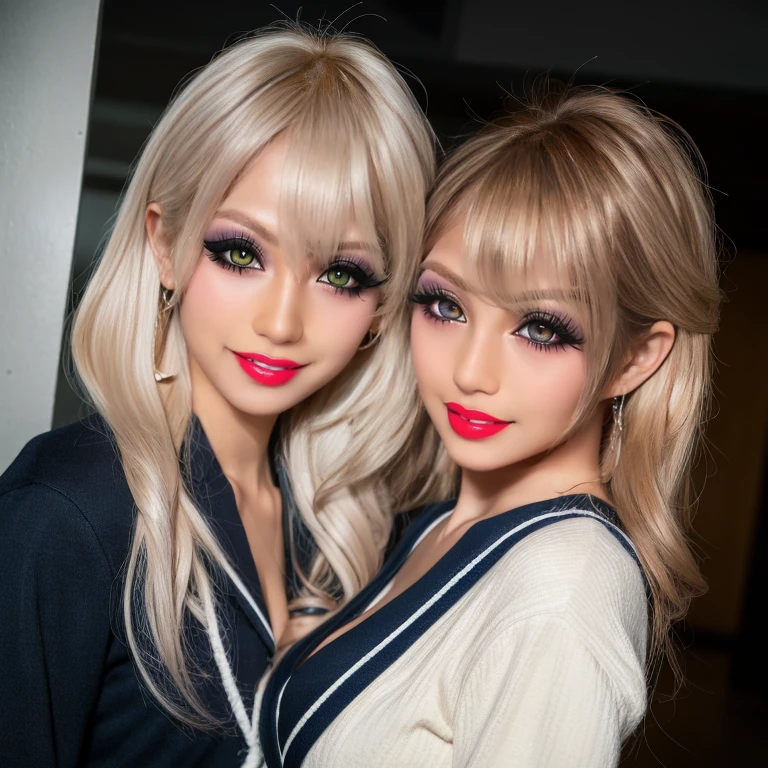 Highest quality、masterpiece、Ultra-high resolution、(Photorealistic:1.4)、RAW Photos、1 girl、blonde、Whole Body Ezbian、Big and ample breasts、超露出胸のvalley間、erotic、erotic expression、choker、double eyelid、Loose and fluffy perm、Medium Long Hair、、Wearing a blazer、He will see、valley、
