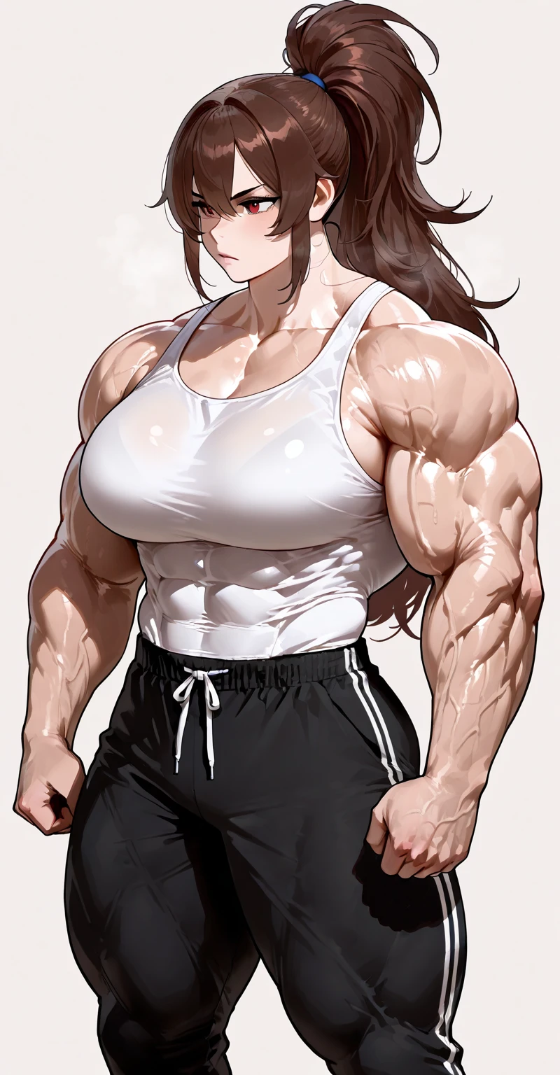 , best quality,1 girl, female,,beautiful,muscular ,,office lady,muscular shoulder,,,muscular female, alternate muscle size,covered abs