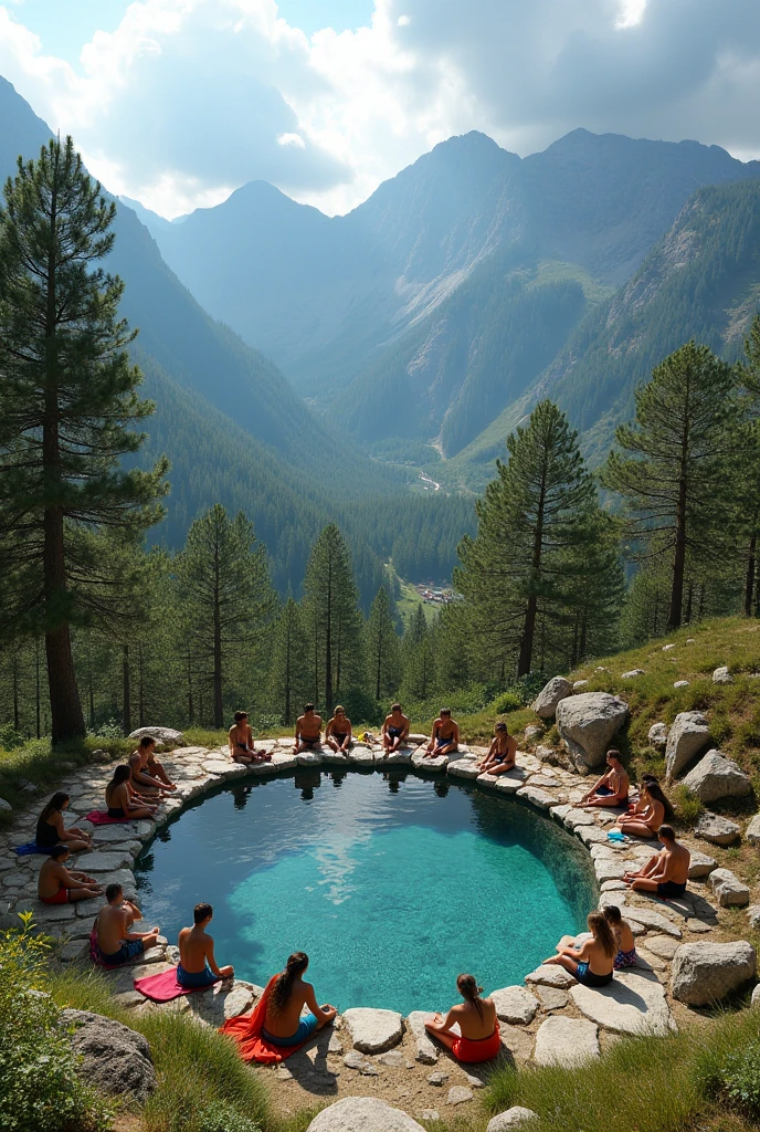 Girls without clothes in the hot springs 