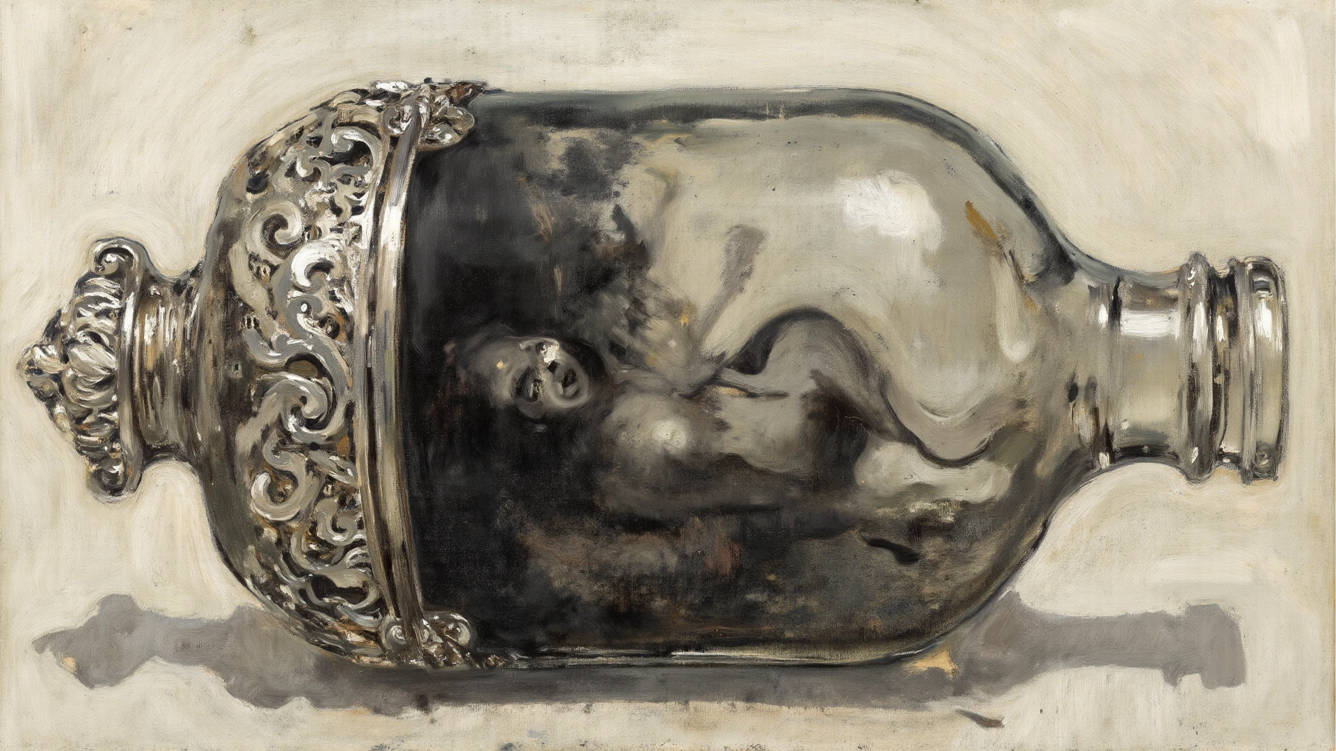 scary picture,Baby human head in a flower pot,No eyeballs,open open mouth,bleed,nigth