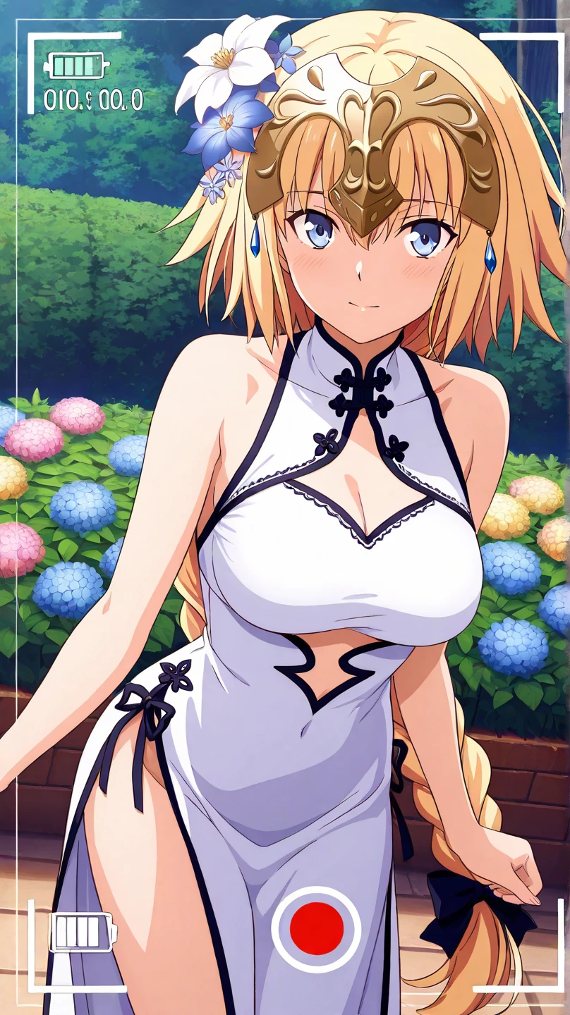 (focus on girl), close up, (cute), (medium breasts size), (clear skin), (medium hair), (yellow hair), (straight hair), white long dress, (closed shoulders), (closed dress), (in forest, summer), (best forest), (sitting under a tree)