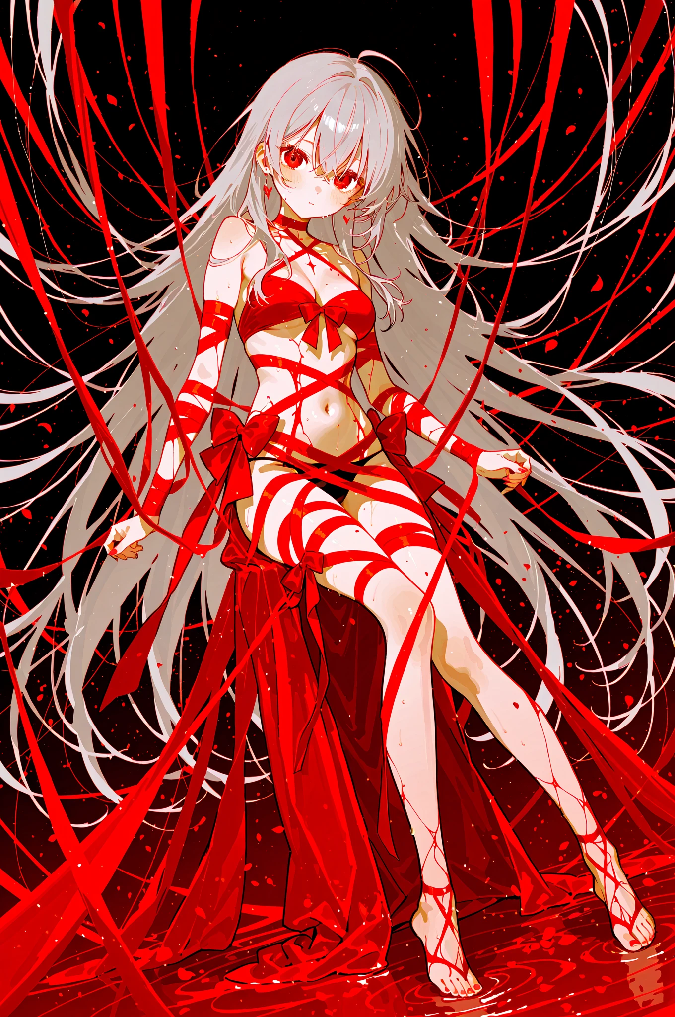 A plant-like life made of red and white bones and flesh
