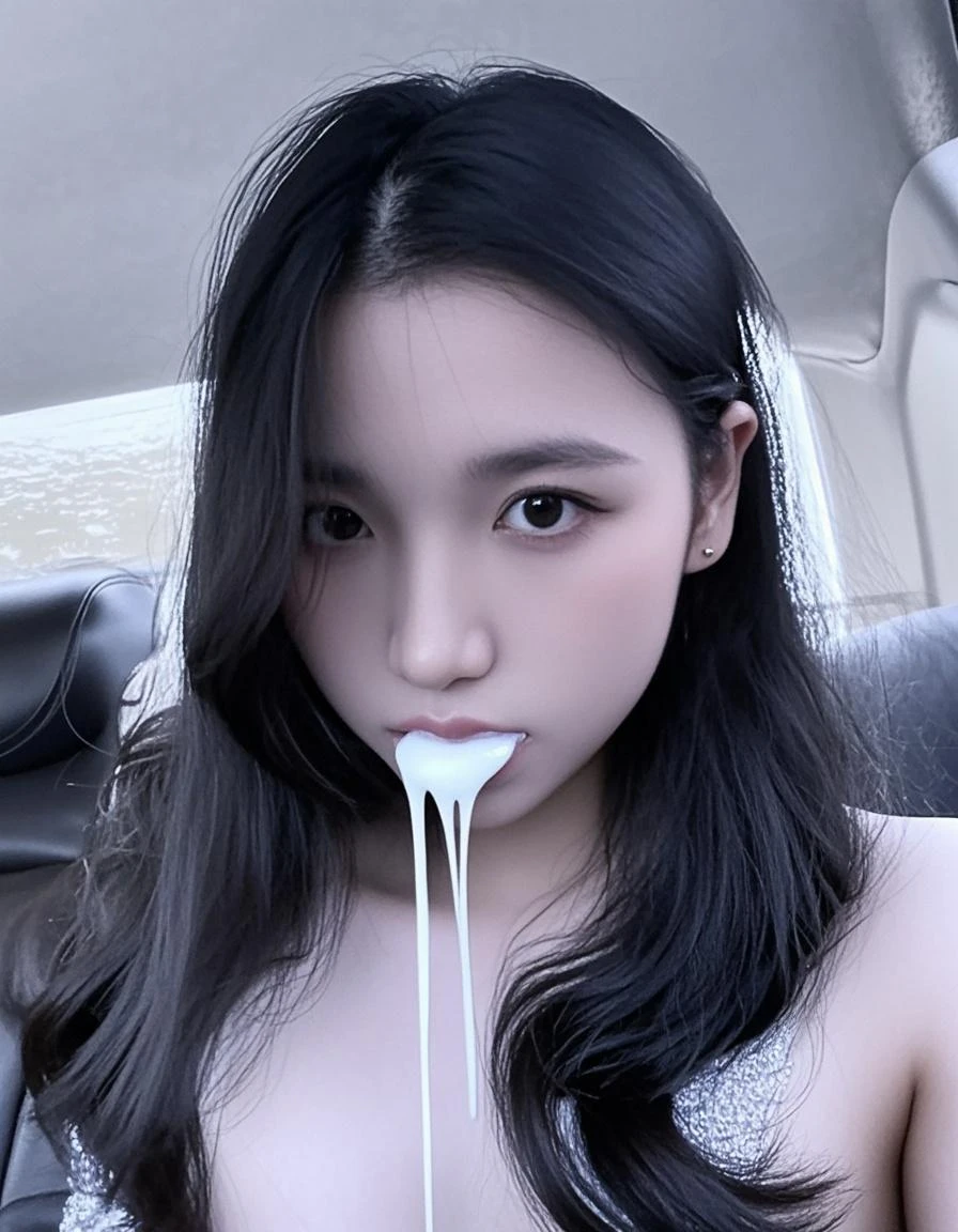 ssticking out tongue, cum in mouth