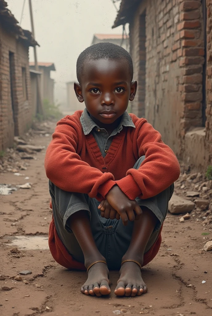 ((dark boy)) ,((Best Quality)) , ((realistic and well defined face)), (( At the moment )), ((child labor)), ((Gray background)), ((the is tired and has dirt stains on his face)), ((shining shoes))