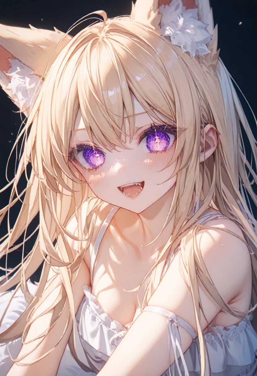Longhair, (Blue Eyes:1.5),  animal ears, tail, Platinum Blonde Hair,   Wolf ears, Wolf tail,  (small breast:1.2), BREAK looking at viewer, BREAK outside, BREAK (masterpiece:1.2), best quality, high resolution, unity 8k wallpaper, (illustration:0.8), (beautiful detailed eyes:1.6), extremely detailed face, perfect lighting, extremely detailed CG, (perfect hands, perfect anatomy),