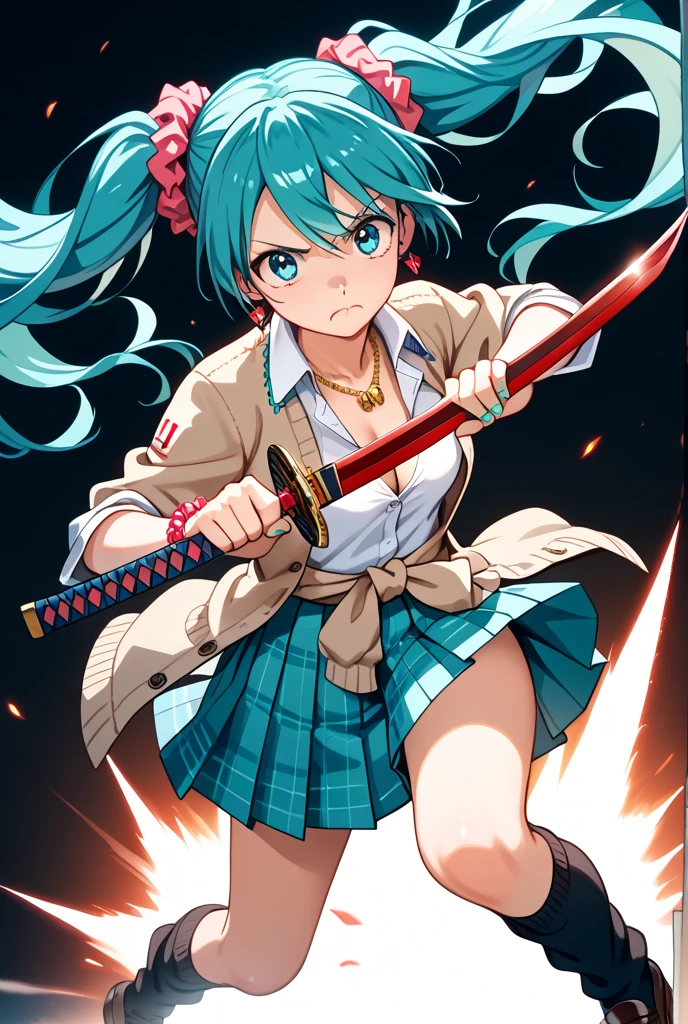 samurais、Wielding a giant sword、Cute little 12 year old