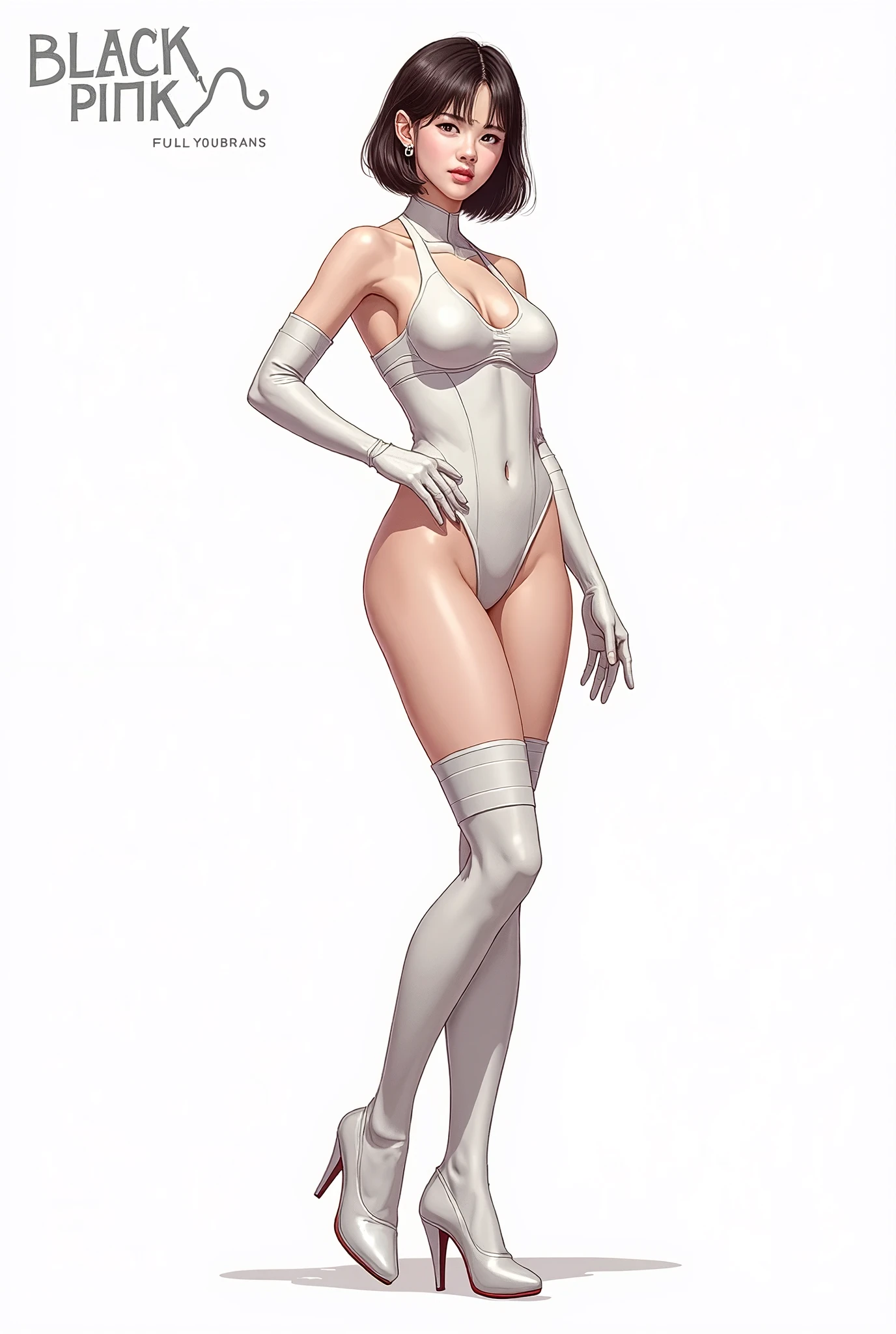 masterpiece, high quality, girl in school skirt and white stockings, beautiful figure, slender legs, thin waist, anatomy check, Correct anatomy