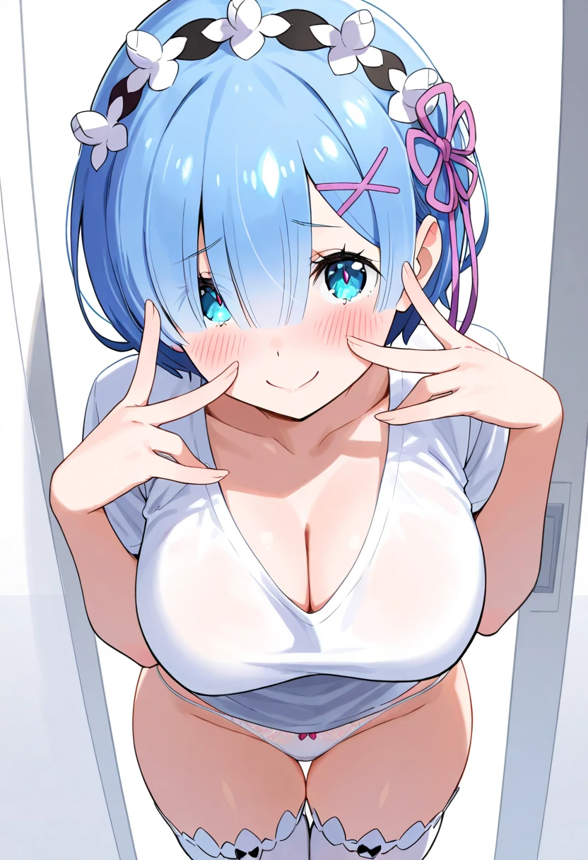 NSFW,((1man with 1woman,Having sex)), all-fours, Cinnamiku, Blue hair, Blue eyes, hair rings, Hair Bow, blue bow, (cinnamoroll, tied ears), Black sleeves, Bare shoulders, blue necktie, Wide sleeves, Collared shirt, Detached sleeves, neck tie, blue necktie, frilled collar, a bed,Cute, hair_Behind_ear, (Chibi_Style:1.2),