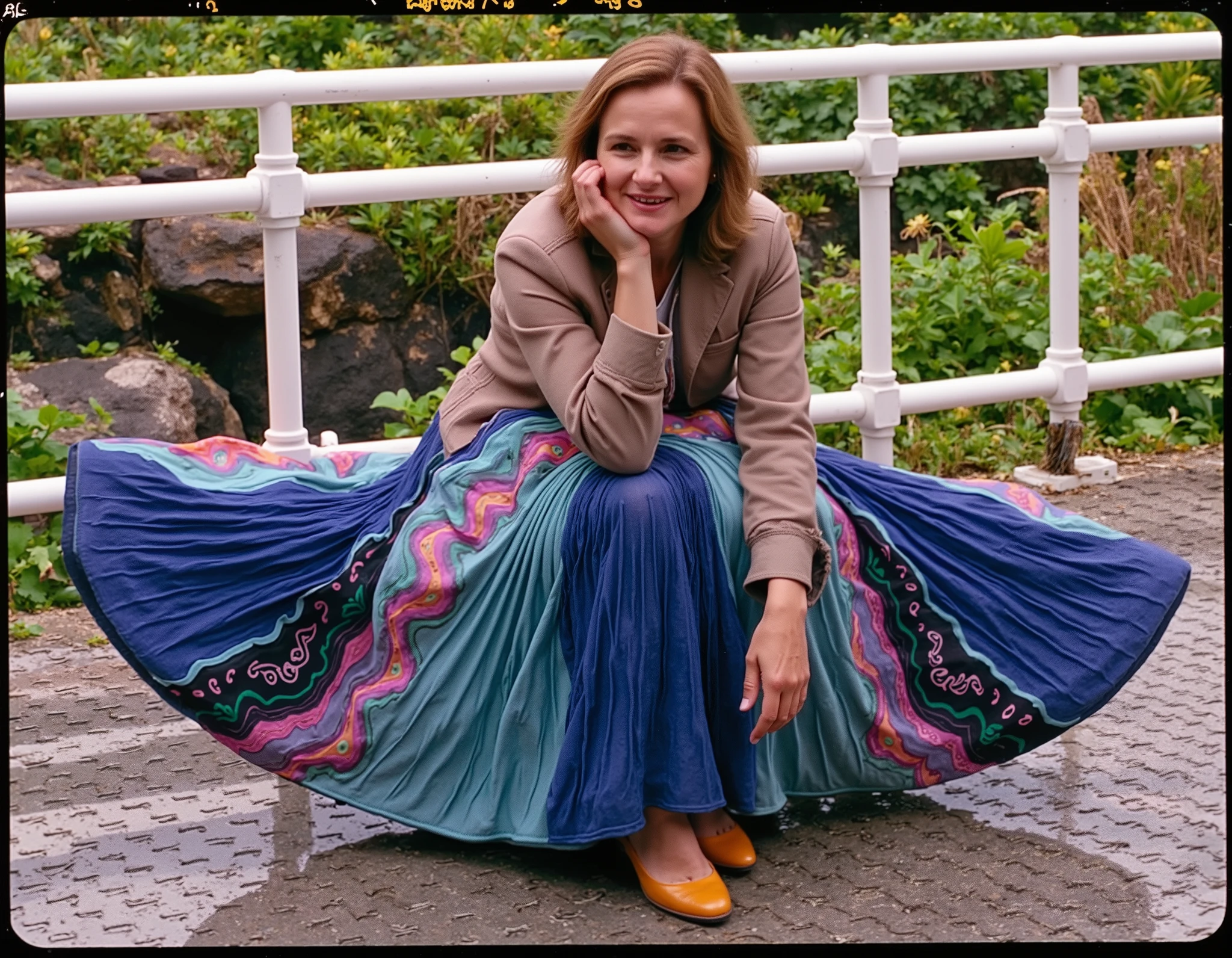  In an interstellar office adorned with vintage charm, a demure, mature therapist, dressed in a crisp uniform jacket and a blouse, reveals her alluring feminine grace. Her long, pleated skirt sweeps dramatically across the metallic floor, each fold a testament to the high-quality 35mm film, capturing the essence of Portra400 or Vision3 200T/500T. The soft focus lens embraces her, blurring the cosmic backdrop of star-studded windows that frame her nurturing embrace. She sits on the edge of her desk, her modest low-heel shoes hinting at a flirtatious posture. Her gentle smile is enhanced by the warm golden light that kisses her flushed skin and glistening sweat, while her glasses reflect the moonlit dance of distant galaxies. The soft, seductive arch of her legs invites closeness, and her blushing cheeks and parted lips whisper promises of a passionate embrace. The spacecraft's interior, a blend of retro-futuristic elegance and modern ergonomics, is bathed in a sensual ambience that resonates with the therapist's longing gaze. The composition is a masterful blend of intimate framing and the vastness of the cosmos, highlighting the stark contrast between her tender touch and the cold steel of the spaceship. The lighting, a symphony of artificial warmth and ethereal moonbeams, casts long, dramatic shadows that play upon her form, emphasizing the contours of her body and the sharp creases in her skirt. Her eyes, filled with a mix of empathy and desire, beckon you into the heart of the frame, inviting you to explore the depths of her soul in this erotically charged, celestial sanctuary.Milfie-v2
