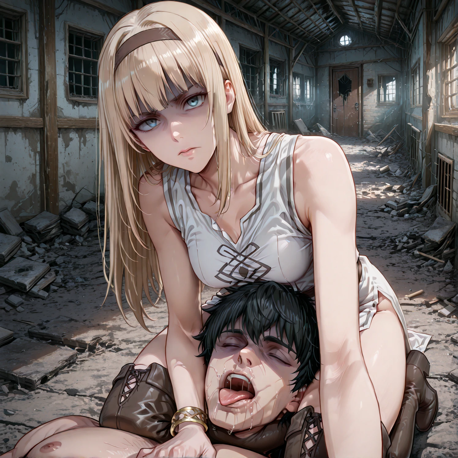 Desert Island Survival、Rocky area、Sandy Beach、Ocean、Forest、Distress、Hardcore、Nipples、Raped by an old man、Deepthroat、Oral sex、Blowjob、Big dick、Pussy、Covered in semen、Many large bruises、Girl、Girl、Short、Younger、Lower school year、Baby Face、flat chest、Watery eye、Marks of being beaten、Violence、Scared、Bandage、Fashionable clothes、Dynamic Angle、masterpiece、best quality、ultra-detail、scar、My hair is messy、scream and ask for help、Your clothes are torn
