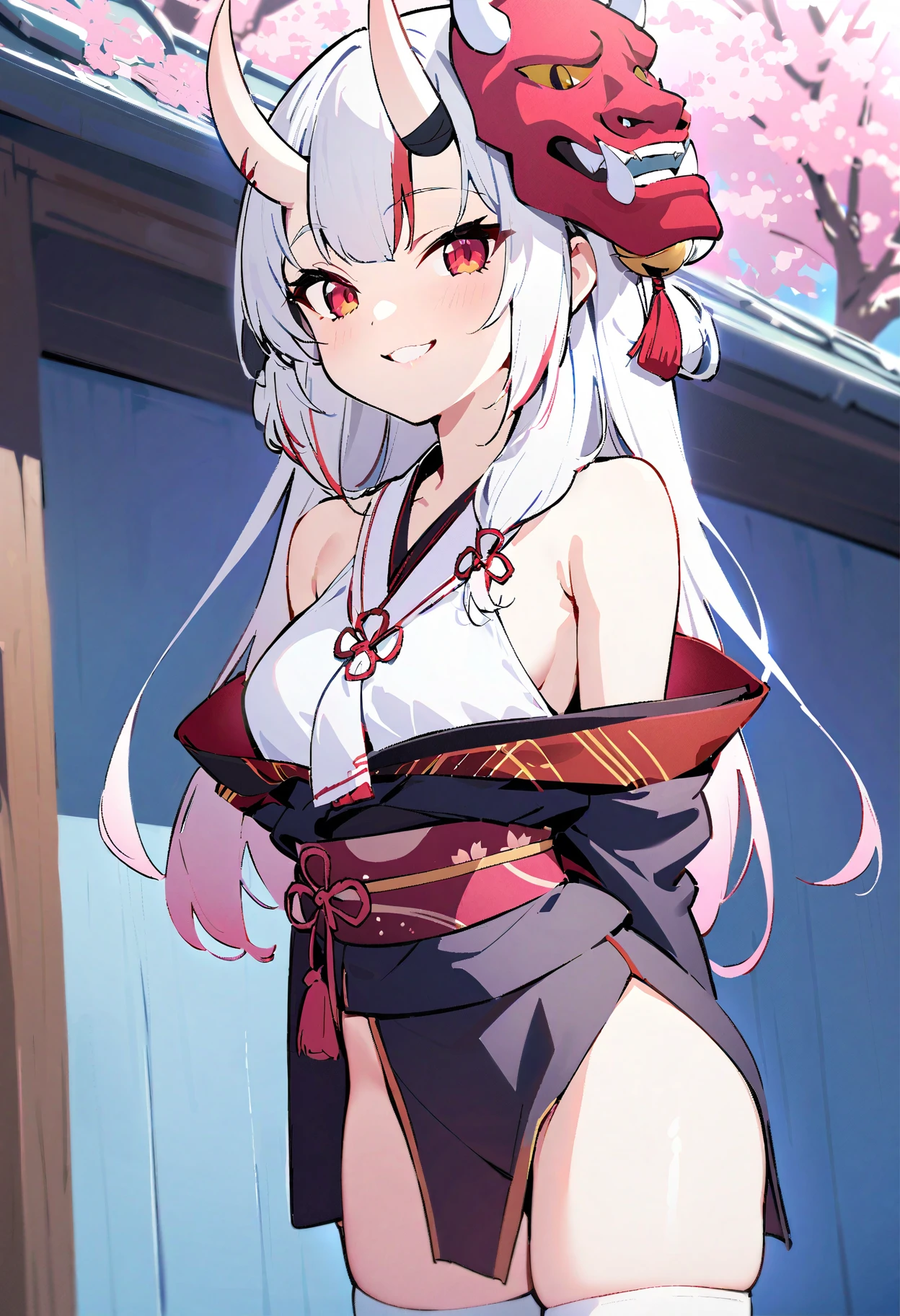1girl,solo,seductive smile,rpk16, black hair,
long hair, blush, lipstick,, masterpiece, best quality, highly detailed, a anime girls in kimono dress with a sword posing for a
picture, bare shoulder,open kimono, evil smile, open mouth, crop top , (nsfw) not safe for work, smile,
ecchi anime style, anime girls, ecchi style, ecchi, digital anime art!!, in anime style, official artwork, visual
novel cg, beautiful anime girl, anime style 4 k, kimono pencil skirt, exposed belly, exposed navel,
exposed midriff, exposed lower belly, outdoor, japanese architecture, temple