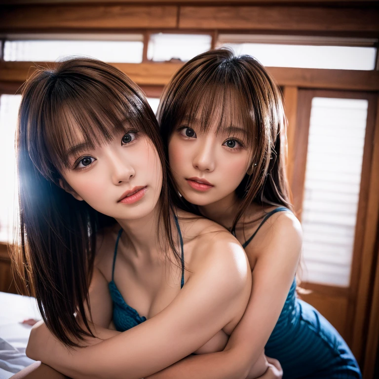 (masterpiece:1.3), (8k, Photoreal, Raw photo, best image quality: 1.4), Japanese high school girl、(random hairstyle:1.2)、cleavage:1.2、In a luxury hotel、At a luxury villa overseas、super detail face、eye for details、double eyelid、chest to chest、sharp focus:1.2、Beautiful woman:1.4、light brown hair、highest quality、masterpiece、Super high resolution、(Photoreal:1.4)、Highly detailed and professionally lit smiles、loose and light nightgown、shoulder out、thin、serious expression、short haired、deadly position、Beautiful Swimsuits、