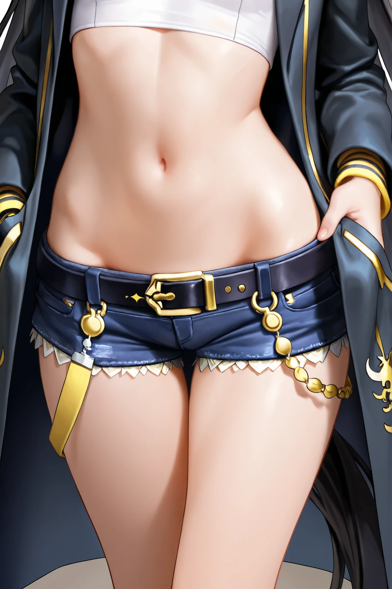 Clear crystal panties close-up、, （crystal, Crystal panties,  Crystal panties,diamond hot pants, Diamond panties）, Stylized, Waist Shot, luxury fashion, Exquisite and smooth details, big chest and thin waist, scantily clad, crystal, chanel, bedazzled