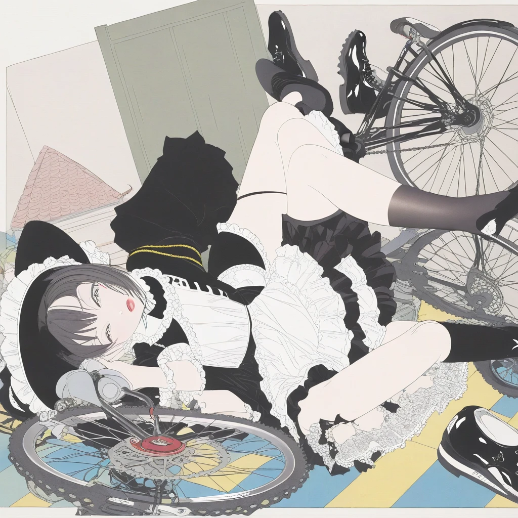 Ink Painting、arms、woman、Girl、left handed、plant、Black and White