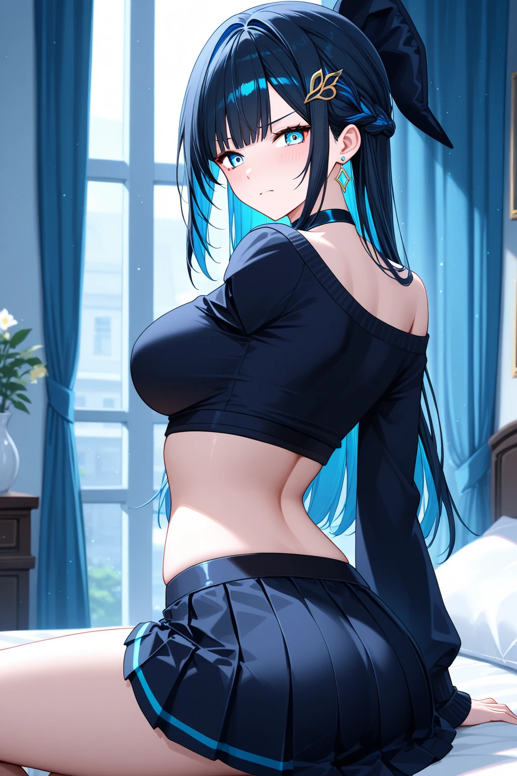 ((((Best Quality, 8K, 32K, masterpiece, 1.2)))),{{solo}},((nsfw:1.5)),{{{Character reference: Nikke's Privaty:1.5}}},((perfect beautiful face:1.2)), slender body, nsfw,(Lift up the skirt:1.4),(striped lace panties visible:1.3),(pubic hair:1.2),(cameltoe:1.2),(love juice:0.5), frown,angry,contemptuous,disdain,(hate:1.4),(blush:0.4),looking down,elegant,active angle,dynamism pose