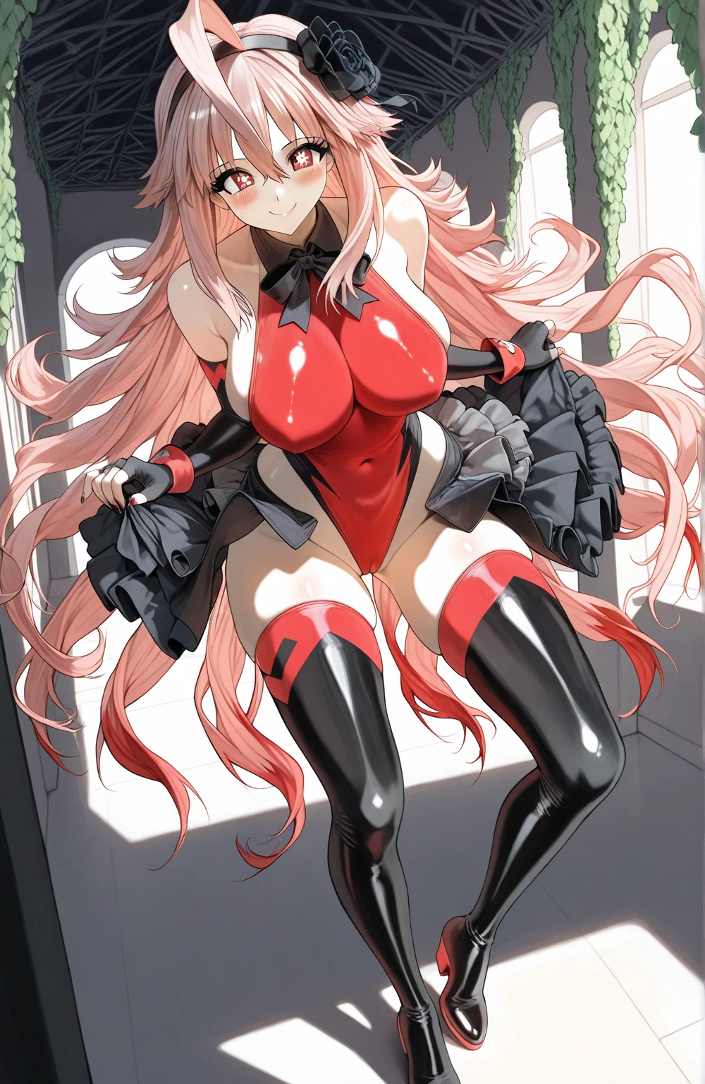 2 women, 2 devil women, (detailed description,incredibly absurd,high resolution,8K wallpapers,masterpiece,best quality,depth of area,Anatomically accurate depiction,A face that stands out for its meticulous consideration, eye for detail,perfect body,two lovely hands, Five Perfect Fingers,both legs bent),(succubus),(tied up in jail),(black lingerie,corset,black stockings),Eyelashes,eye shadow,eyeliner、Mascara,(bright red eyes,Cynical look,charming smile,big bust,shiny lips,),sweat,whole body,(from above:1.1),(chain, seal),(In bondage),(night),(dark)