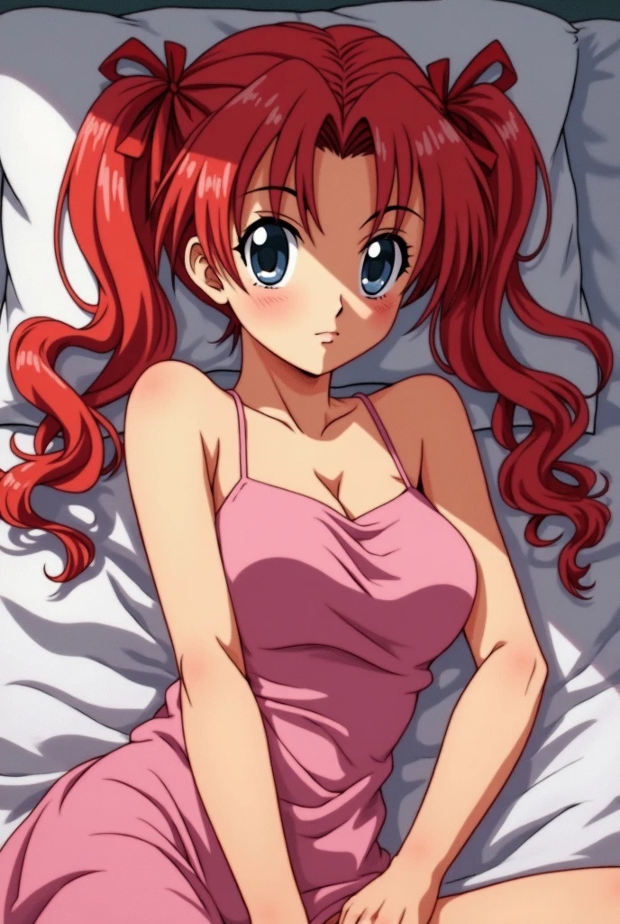 masterpiece, <lora:NeneRomanova001:0.7>, <lora:add_detail:0.5>, <lora:noline:0.3>, <lora:boldline:-0.3>, neneromanova, 1girl, red hair, green eyes, 1990s style, (medium shot: 1.2), (sexy: 0.91), lingerie,sleeping, (posing: 0.91), (beautiful face: 0.91), (beautiful eyes: 0.91), (detailed face: 0.91)