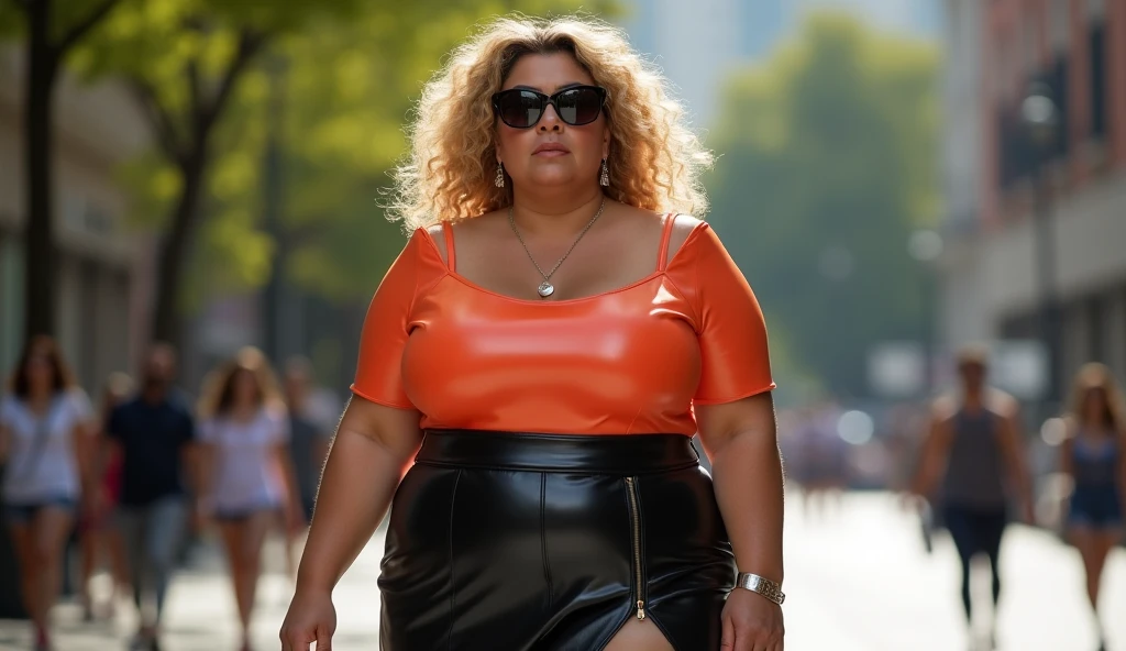 Ssbbw extremely morbidly obese solo Natalya Neidhart full body alone wearing a leopard dress