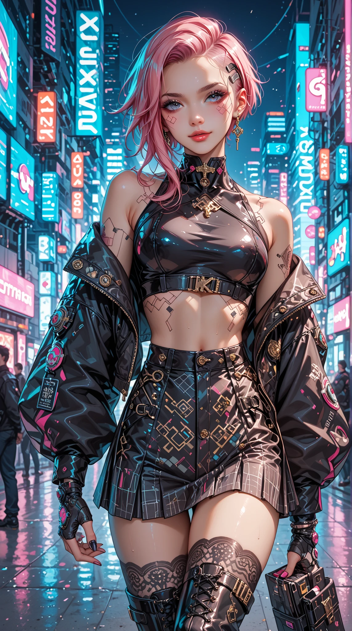 Cybernetic woman in a futuristic costume posing for a photo., estilo de arte cyberpunk, Arte digital cyberpunk anime, Chica de anime cyberpunk, Chica femenina de anime cyberpunk, cyberpunk 2 0 y. o Chica modelo, Estilo cyberpunk hiperrealista, Digital Cyberpunk - Arte Anime, cyberpunk artstyle, Chica cyberpunk, cyberpunk themed art, arte de anime cyberpunk, Cyberpunk Streetwear, Cyberpunk hermosa chica, en estilo cyberpunk