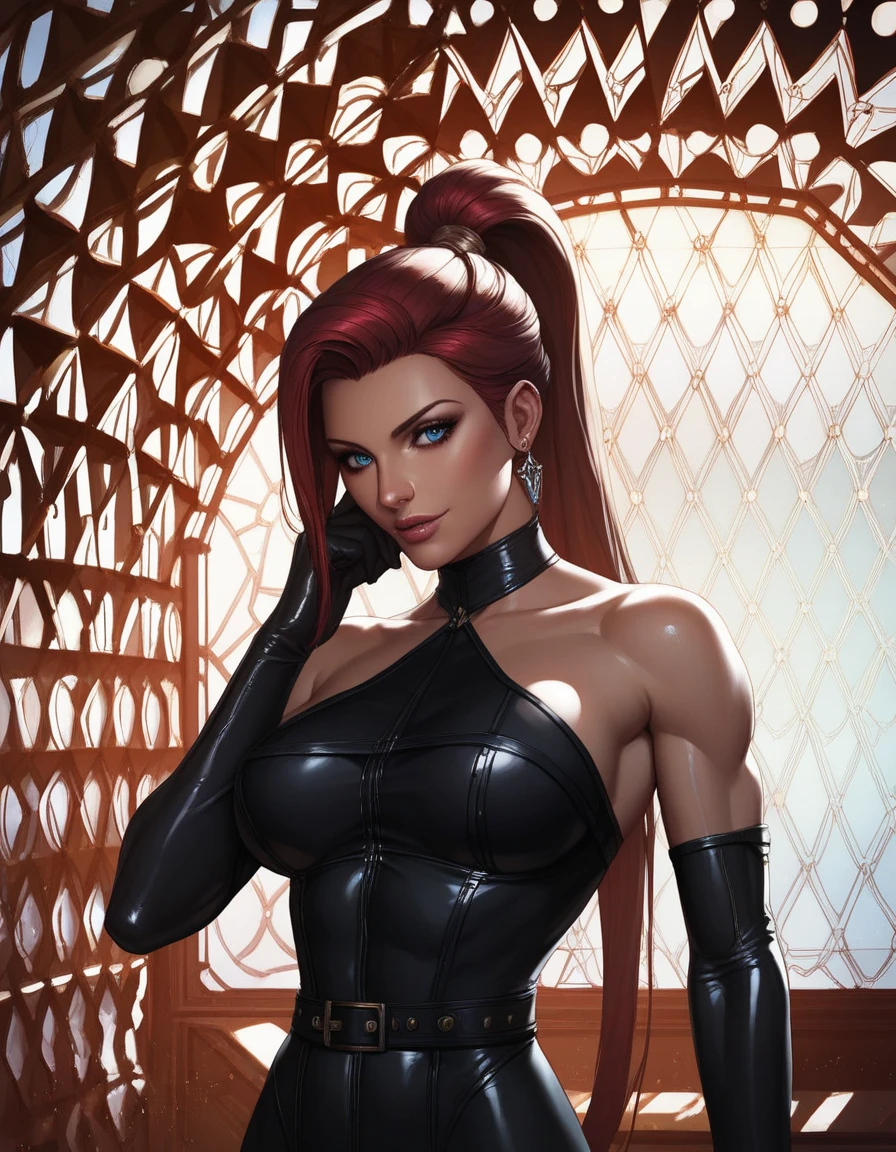 um close up de uma mulher em um vestido verde prateado com uma flor dourada vermelha em seu cabelo, rosto de uma americana, cabelo branco, olhos negros, batom verde, musculosa, bunda grande, mostrando a bunda, de quatro, Succubus em vestido curto apertado, elegant cinematic pose, character is in her natural pose, tracer in a skintight dress, Lockhart, Retrato sedutor Lockhart, thicc, Lockheart glamourosa, Cinematic Goddess Body Shot, corpo perfeito sombreado realista --auto