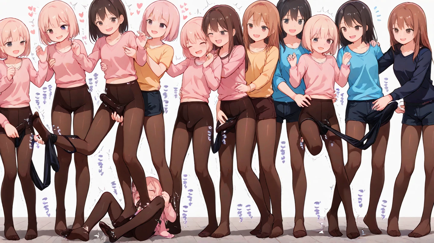 anime girl in white shirt blue jacket and blue shorts with brown boots,brown short hair and yellow eye with blush