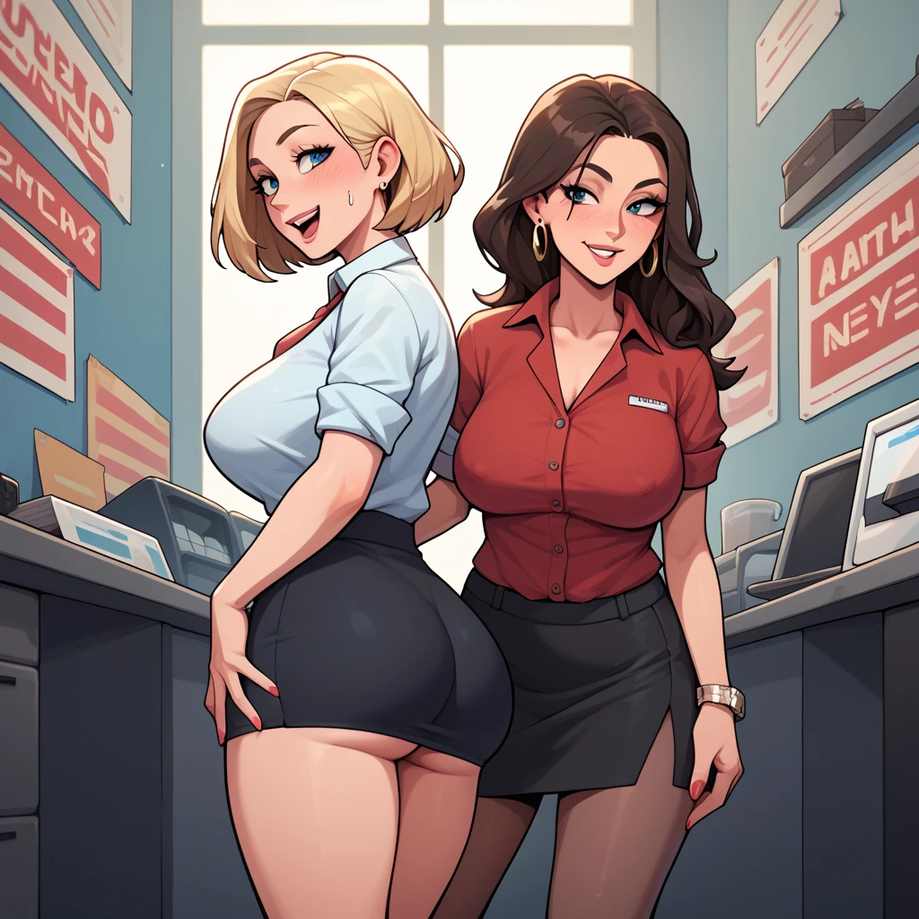 Your freakishly conjoined dithoratic two headed older teachers on a single naked and massively endowed body with her two conjoined torsos fused at her fat belly bent over a desk letting you fuck her hyperass. She’s on her hands and knees with her huge ass facing towards you while you have sex with her jiggly huge ass. Your teacher’s left head looks excited to finally get to have sex and be bred until she’s pregnant again. Your teacher’s right head is horrified as she sees the size of your cock fuck her and her conjoined sister’s huge flabby ass from behind as your cock is swallowed up by her huge ass crack.