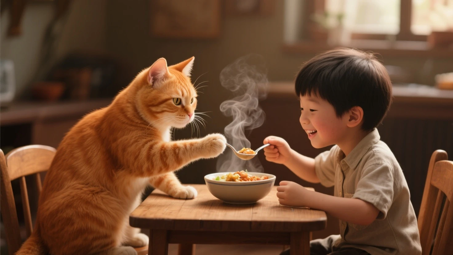 Kittens eat KFC,eine Katze,Eat fried chicken