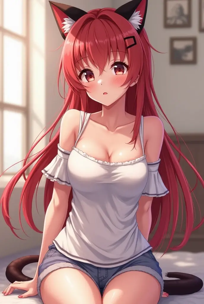 Hot busty anime babe sucking a cock