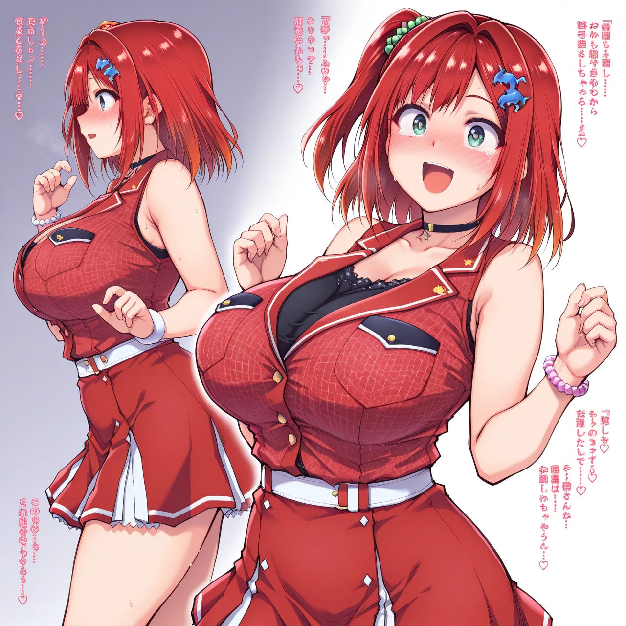 sakura miko,1girl,solo,Females in heat,blush,super huge breasts,slender,looking at viewer,near