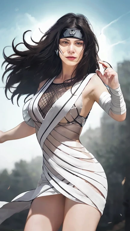 1girl, solo, leaning on white marble wall, sexy face, sexy, cute face, bangs, long hair, look away, shy, nose blush, concept art, freckles, lay light on the wall, passionate, medium breast, fit body, long waist, (thigh gap), wide shoulder, short hair, white hair, hair over one eye, open blue coat, brown gloves, black pants, earrings, seductive, enchanting, (biting lip), erotic